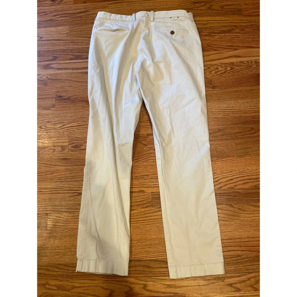J. Crew Flex Mens Chino Pants 34x32 Beige Tan Straight Fit Flat Front Bundle 2